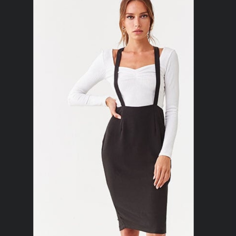 NWT Suspender Bodycon Pencil Midi Skirt